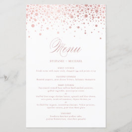 Faux Roos Gold Foil Confetti Wedding Menu Kaart