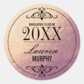 Faux Roos Gold Foil Elegant Afstuderen Sticker (Voorkant)