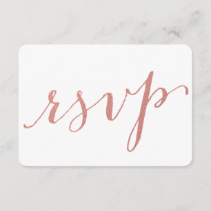 Faux Roos Gold Foil Glamour   RSVP-kaart voor brui RSVP Kaartje