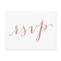 Faux Roos Gold Foil Glamour | Wedding RSVP Briefka