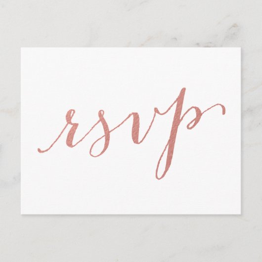 Faux Roos Gold Foil Glamour | Wedding RSVP Briefka Uitnodiging Briefkaart (Voorkant)