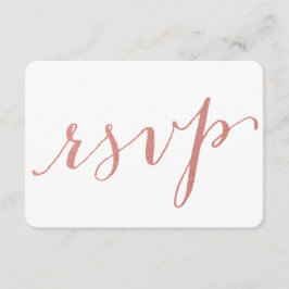 Faux Roos Gold Foil Glamour | Wedding RSVP Kaart