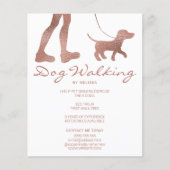 Faux Roos Gold Foil Kijk Dog Walker & Dog Flyer (Voorkant)
