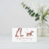 Faux Roos Gold Foil Kijk Dog Walker & Dog Visitekaartje (Staand voorkant)