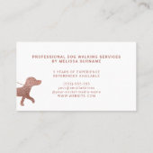 Faux Roos Gold Foil Kijk Dog Walker & Dog Visitekaartje (Achterkant)