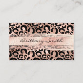 Faux Roos Gold Foil Leopard Blush Bruske Stroke Visitekaartje (Voorkant)