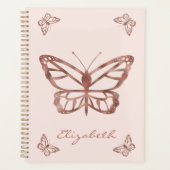 Faux Roos Gold Foil look Butterflies en aangepaste Planner (Voorkant)