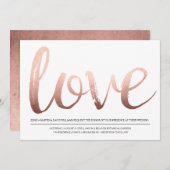 Faux Roos Gold Foil Love Kaart (Voorkant / Achterkant)