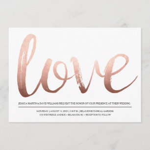 Faux Roos Gold Foil Love Kaart