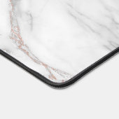 Faux Roos Gold Foil Marble Blush Pink MONOGRAM Bureaumat (Hoek)