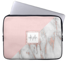 Faux Roos Gold Foil Marble Blush Pink MONOGRAM