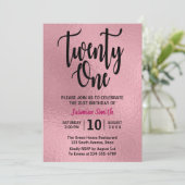 Faux Roos Gold Foil Modern 21e verjaardag Kaart (Staand voorkant)