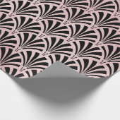 Faux Roos Gold Foil op Black Glam Art Deco Cadeaupapier (Hoek)