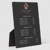 Faux Roos Gold Foil Paw Print Logo en houtskool Fotoplaat (Zijkant)