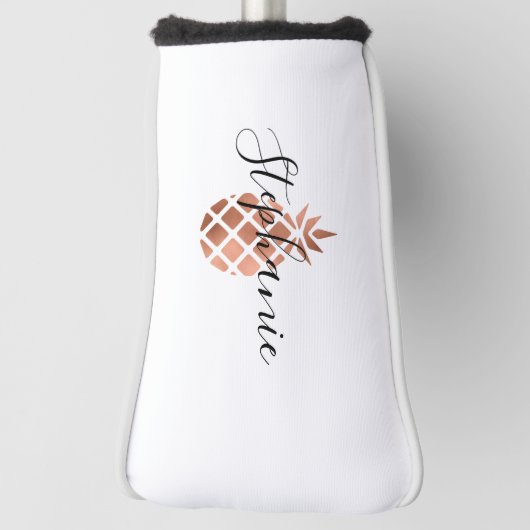 Faux Roos Gold Foil Pineappel Monogram Golfheadcover (Draai 90)