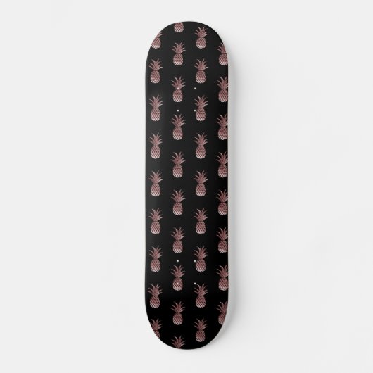 Faux Roos Gold Foil Pineappel Patroon Persoonlijk Skateboard (Voorkant)