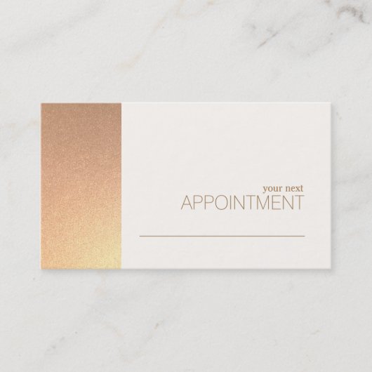 FAUX Roos Gold Foil Salon & Spa Appointcard Afsprakenkaartje (Voorkant)
