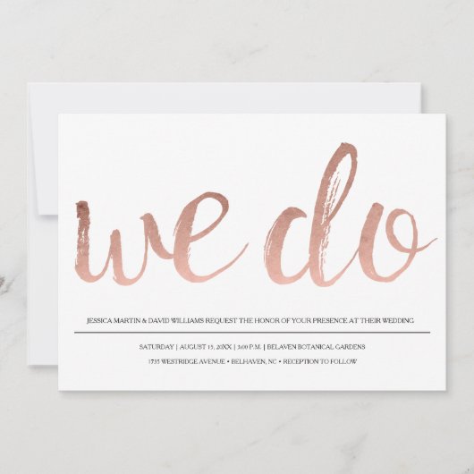 Faux Roos Gold Foil We doen dat Kaart (Voorkant)