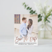 Faux Roos Gold Folie Afbeelding Save the Date Brie Briefkaart (Staand voorkant)