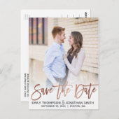 Faux Roos Gold Folie Afbeelding Save the Date Brie Briefkaart (Voorkant / Achterkant)