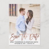 Faux Roos Gold Folie Afbeelding Save the Date Brie Briefkaart (Voorkant)