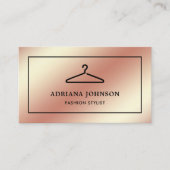 Faux Roos Gold Folie Kleding Hanger Mode Stylist Visitekaartje (Voorkant)