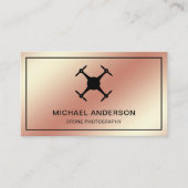 Faux Roos Gold Folie Moderne drone fotografie Visitekaartje (Voorkant)