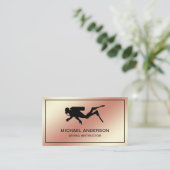 Faux Roos Gold Folie Scuba Duikinstructeur Visitekaartje (Staand voorkant)