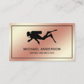 Faux Roos Gold Folie Scuba Duikinstructeur Visitekaartje (Voorkant)