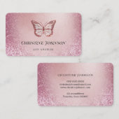 FAUX roos Gold folie vlinder Visitekaartje (Voorkant / Achterkant)