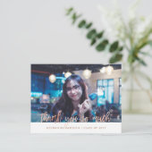 Faux Roos Gold | Foto Afstuderen Dank u Briefkaart (Staand voorkant)