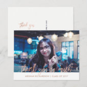 Faux Roos Gold | Foto Afstuderen Dank u Briefkaart (Voorkant / Achterkant)