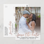 Faux Roos Gold Fotobehang Save the Date Briefkaart (Voorkant / Achterkant)