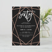 Faux Roos Gold Geometric | 60e verjaardag Kaart (Staand voorkant)