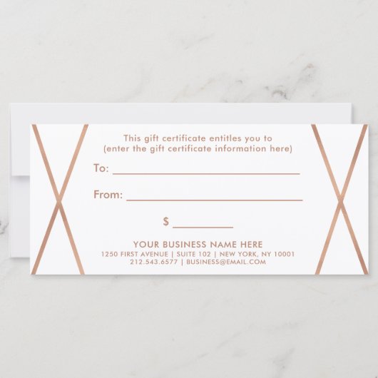 Faux Roos Gold Geometric | Cadeaubon (Achterkant)