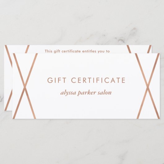 Faux Roos Gold Geometric | Cadeaubon (Voorkant / Achterkant)