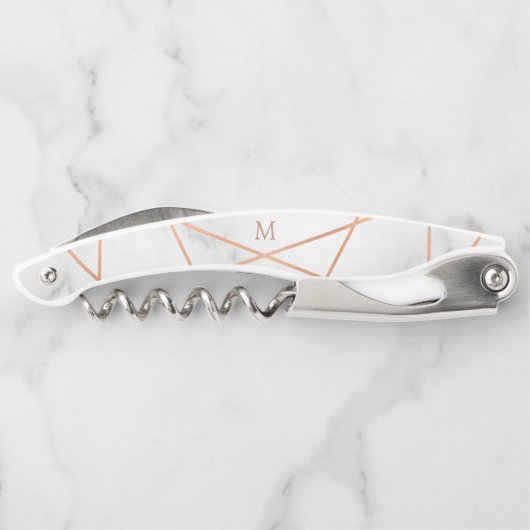 Faux Roos Gold Geometric en Marble Kijk Kurkentrekker (Achterkant)