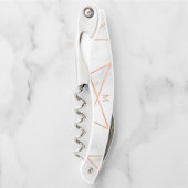 Faux Roos Gold Geometric en Marble Kijk Kurkentrekker (Voorkant)