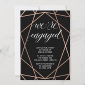Faux Roos Gold Geometric Engagement Party Kaart (Voorkant)