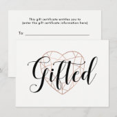 Faux Roos Gold Geometric Heart | Cadeaubon (Voorkant / Achterkant)