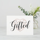 Faux Roos Gold Geometric Heart | Cadeaubon (Staand voorkant)