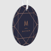 Faux Roos Gold Geometric in Midnight Blue Ornament (voorkant)