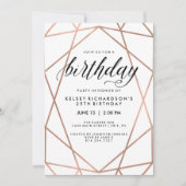 Faux Roos Gold Geometric Lines | Partij voor de ve Kaart (Voorkant)