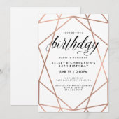 Faux Roos Gold Geometric Lines | Partij voor de ve Kaart (Voorkant / Achterkant)