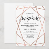 Faux Roos Gold Geometric Lines | Verzekeringsparti Kaart (Voorkant / Achterkant)