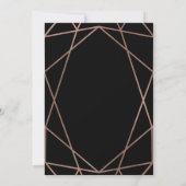 Faux Roos Gold Geometric op Black Graduparty Kaart (Achterkant)