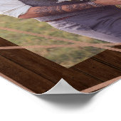 Faux Roos Gold Geometric op Rustisch hout | Foto Poster (Hoek)