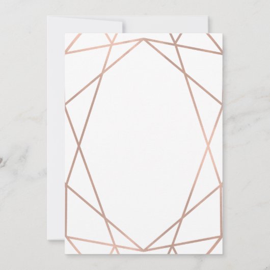 Faux Roos Gold Geometric op White Graduation Party Kaart (Achterkant)