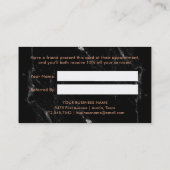 Faux Roos Gold Geometric op zwarte marmer Referral (Achterkant)