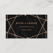 Faux Roos Gold Geometric op zwarte marmer Referral (Voorkant)